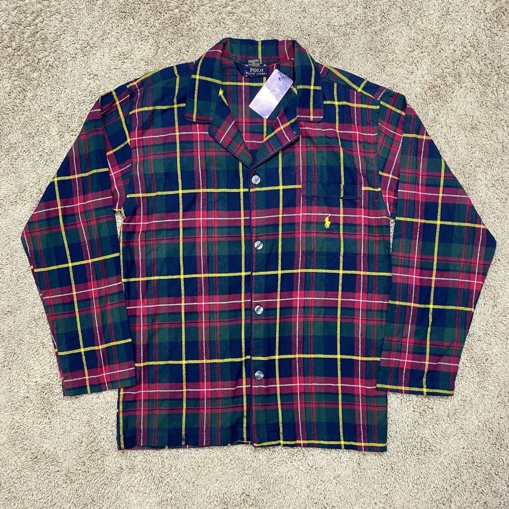 Polo Ralph Lauren Plaid Long Sleeve Flannel Button Pajama Top Men’s Size Large